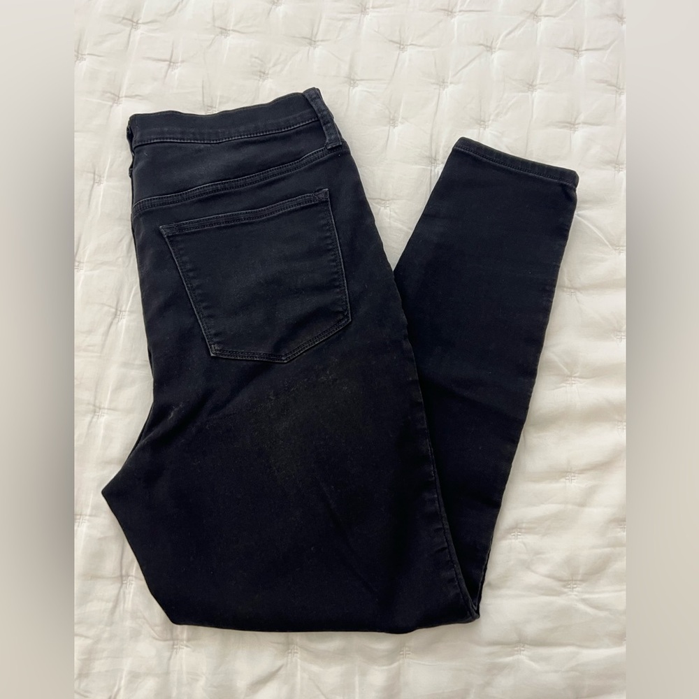 JCrew 9” High Rise Black Skinny Jeans Sz 32